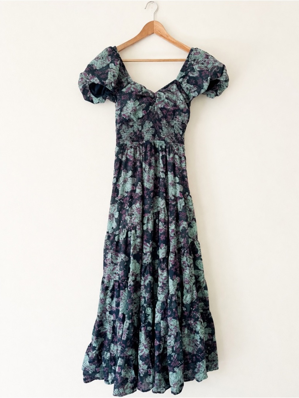 FREE PEOPLE Floral SUNDRENCHED Short Sleeve Maxi Dress Size M - Picture 2 of 12